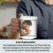 
Mug beside Father’s Day card and tie
Full view of photo mug from front
Dad photo mug with message on back